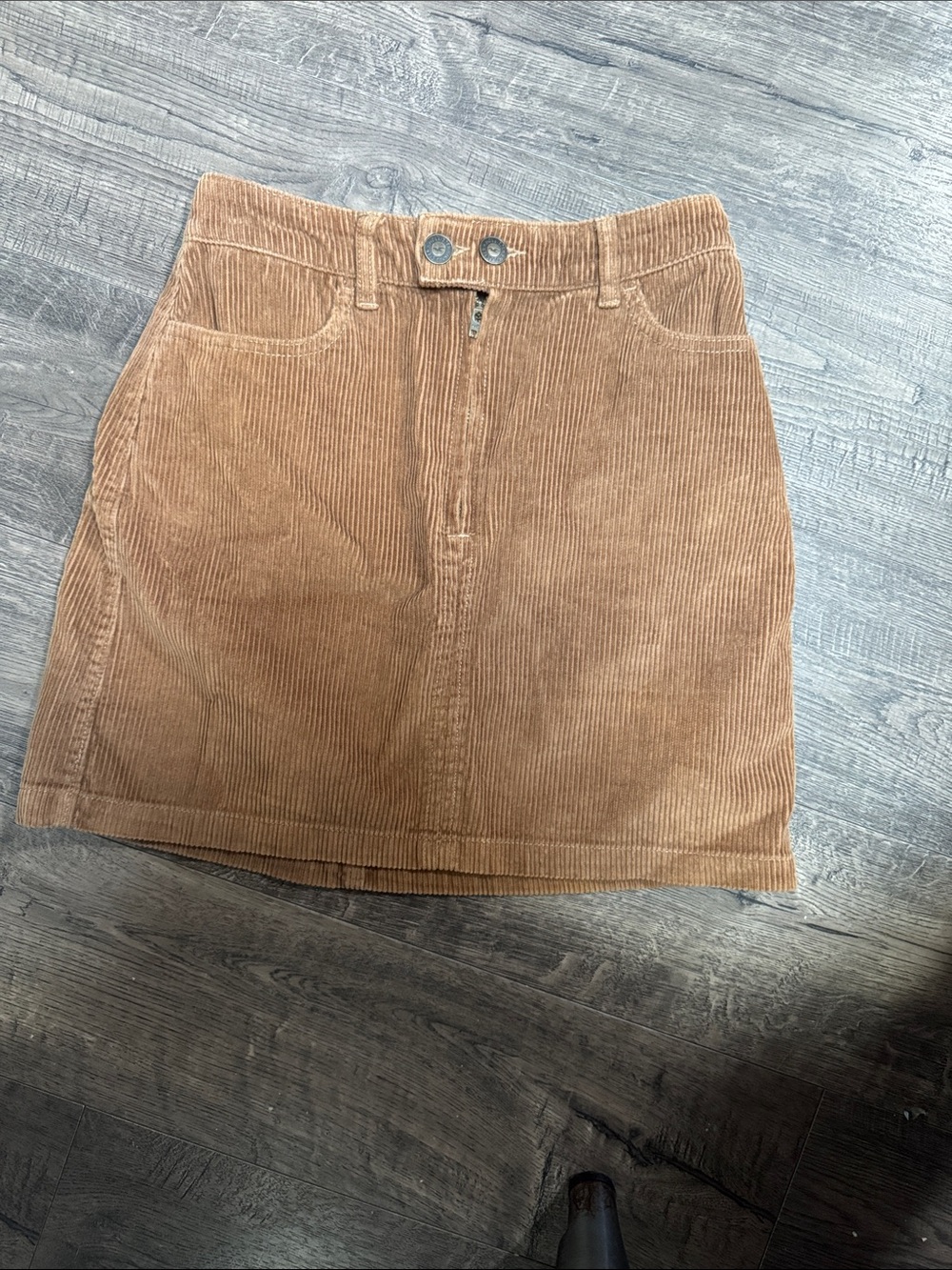 Hollister Corduroy Mini Skirt in Light Brown